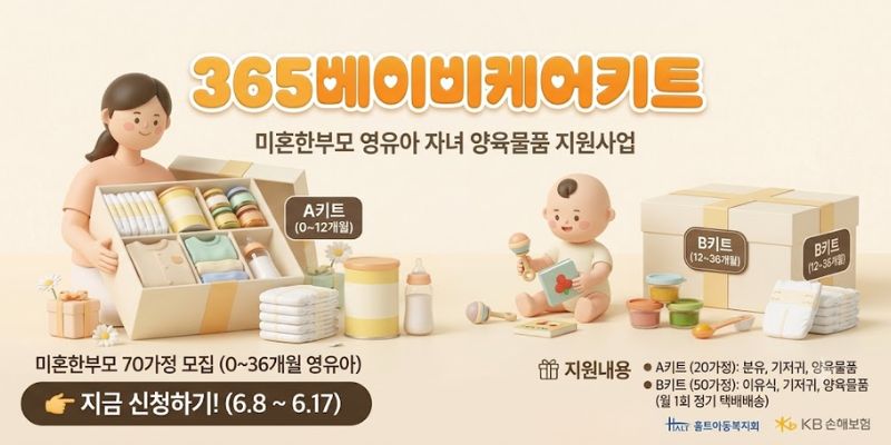 미혼한부모 가정의 영유아 자녀가 건강하게 성장할 수 있도록 분유, 이유식, 기저귀 등 양육 필수물품을 지원하여 양육 부담을 경감하고 안정적인 양육환경 조성을 돕는 사업이다.